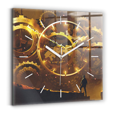 Square glass wall clock Time – Mechanism