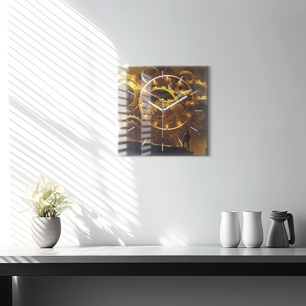 Square glass wall clock Time – Mechanism