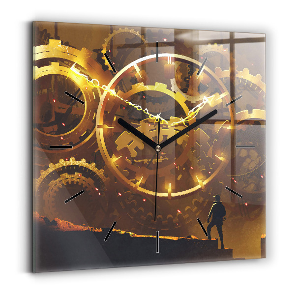 Square glass wall clock Time – Mechanism