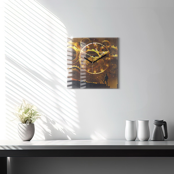 Square glass wall clock Time – Mechanism