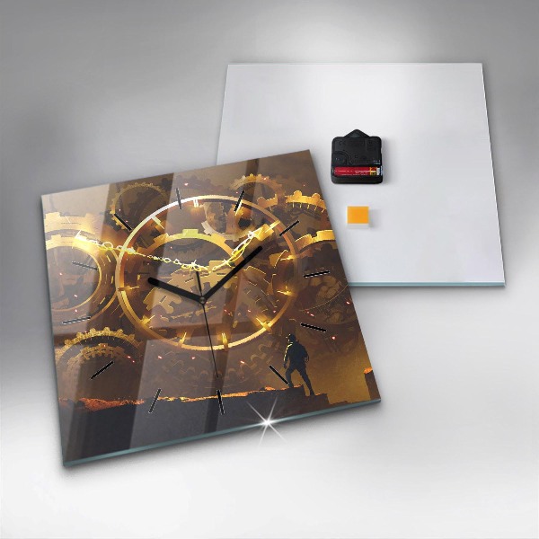 Square glass wall clock Time – Mechanism