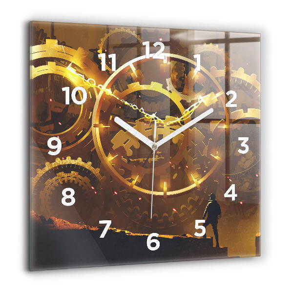 Square glass wall clock Time – Mechanism
