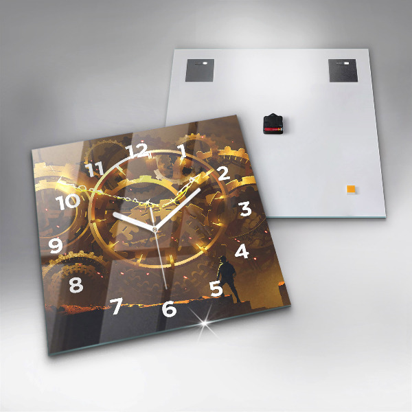 Square glass wall clock Time – Mechanism