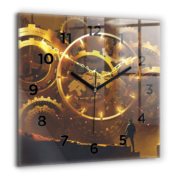 Square glass wall clock Time – Mechanism