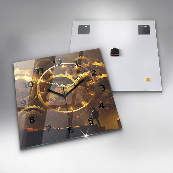 Square glass wall clock Time – Mechanism