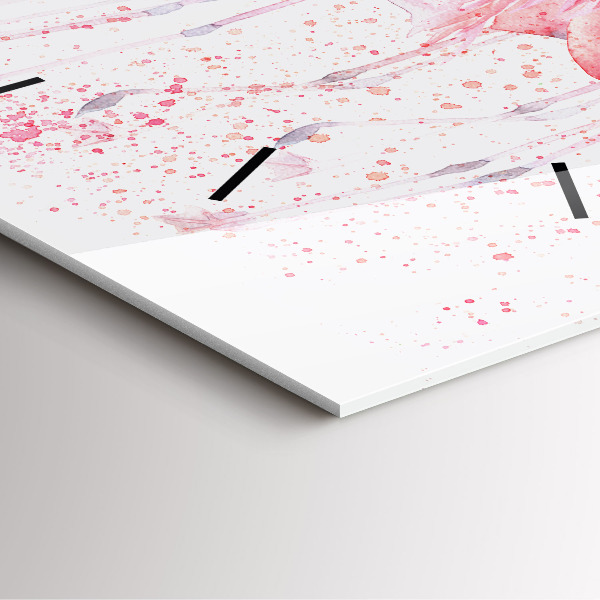 Square glass wall clock A Bunch of Flamingos