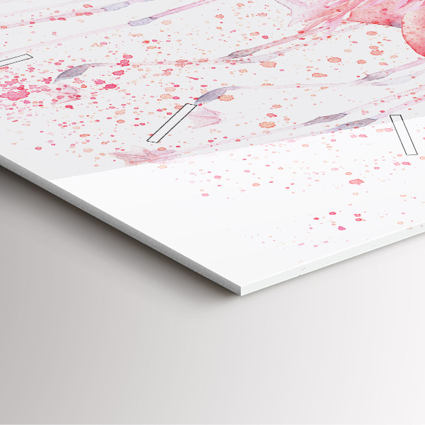 Square glass wall clock A Bunch of Flamingos