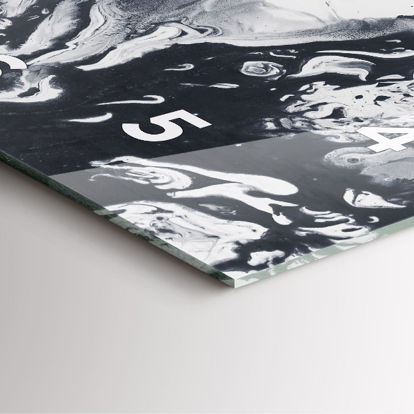 Square glass wall clock Abstract Ink Marble