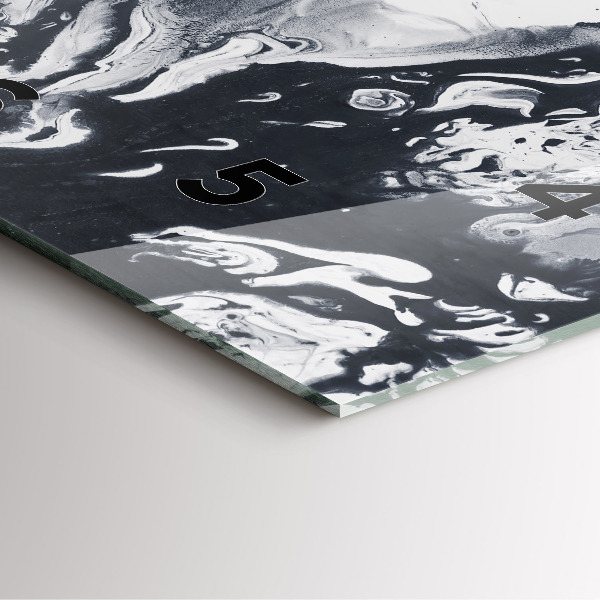 Square glass wall clock Abstract Ink Marble