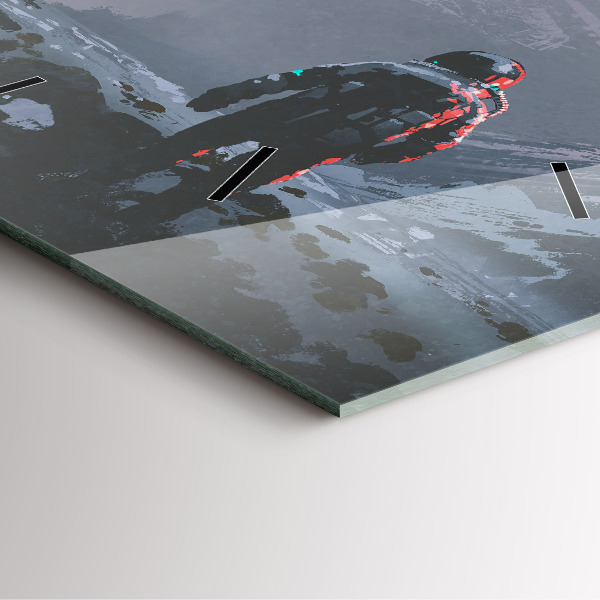 Square glass wall clock Astronauts Milky Way