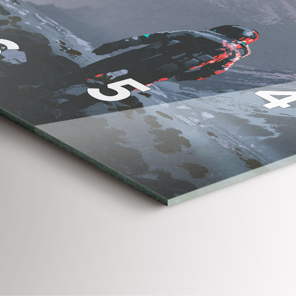 Square glass wall clock Astronauts Milky Way