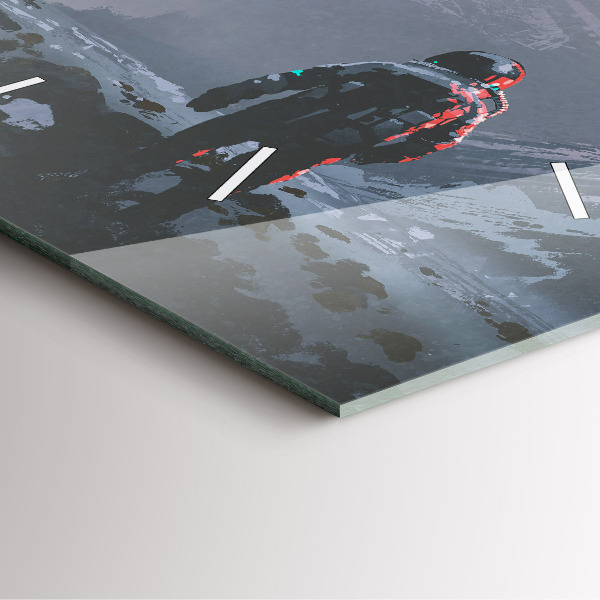 Square glass wall clock Astronauts Milky Way