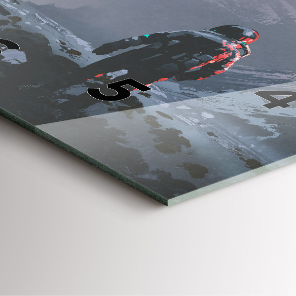 Square glass wall clock Astronauts Milky Way