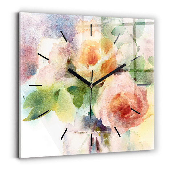 Square glass wall clock Visualization of Nature