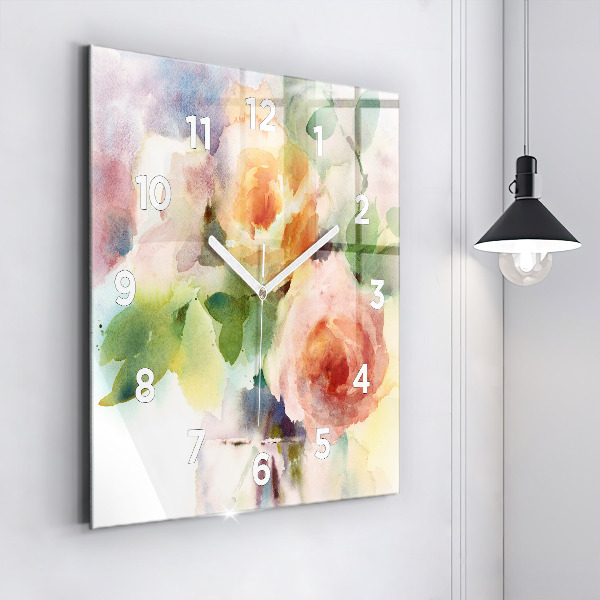 Square glass wall clock Visualization of Nature