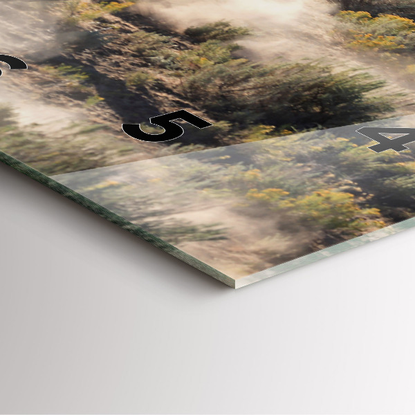 Square glass wall clock A herd of rushing horses