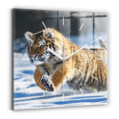 Square glass wall clock A Brave Step Forward