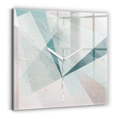 Square glass wall clock Triangles Abstract Texture