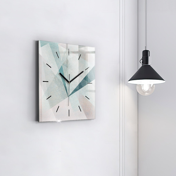 Square glass wall clock Triangles Abstract Texture