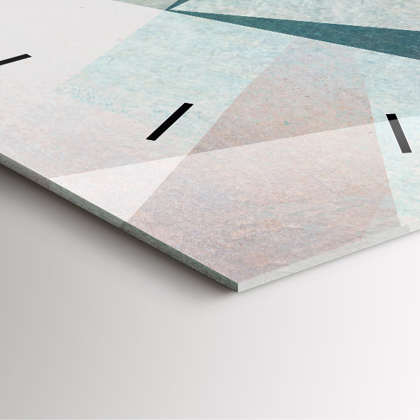 Square glass wall clock Triangles Abstract Texture