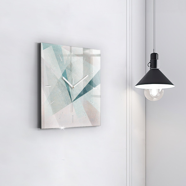 Square glass wall clock Triangles Abstract Texture