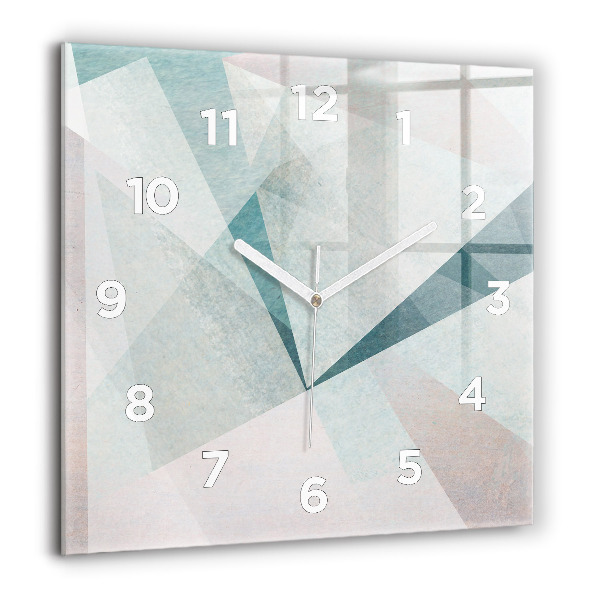 Square glass wall clock Triangles Abstract Texture