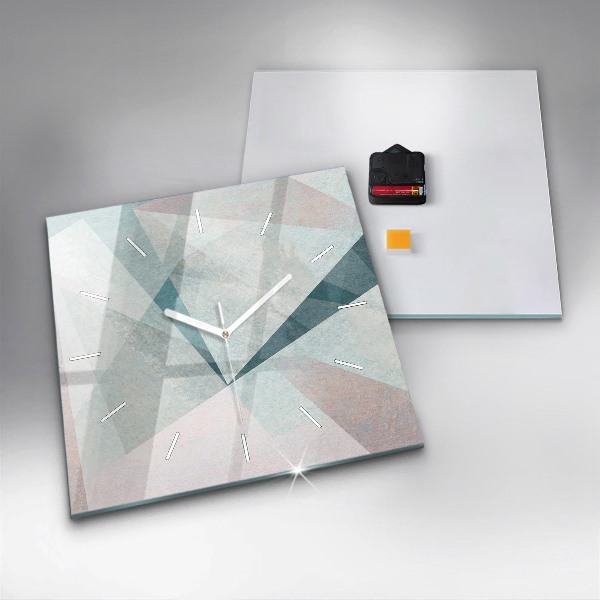 Square glass wall clock Triangles Abstract Texture