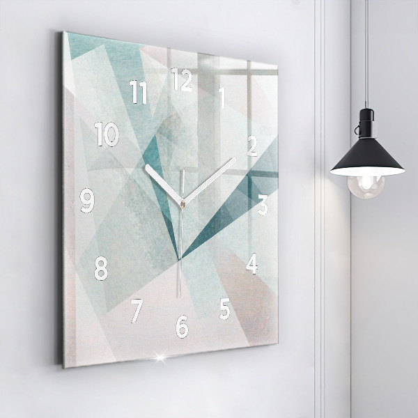 Square glass wall clock Triangles Abstract Texture