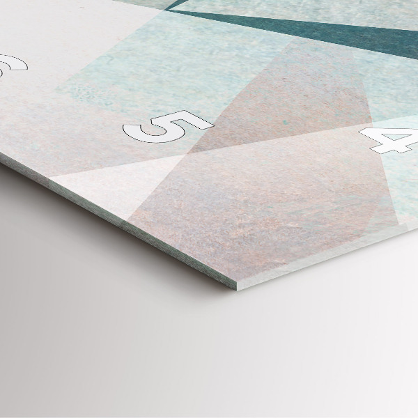 Square glass wall clock Triangles Abstract Texture