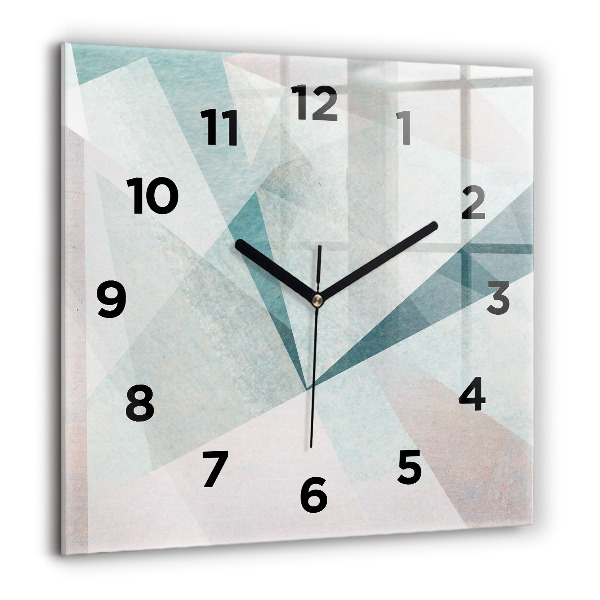 Square glass wall clock Triangles Abstract Texture