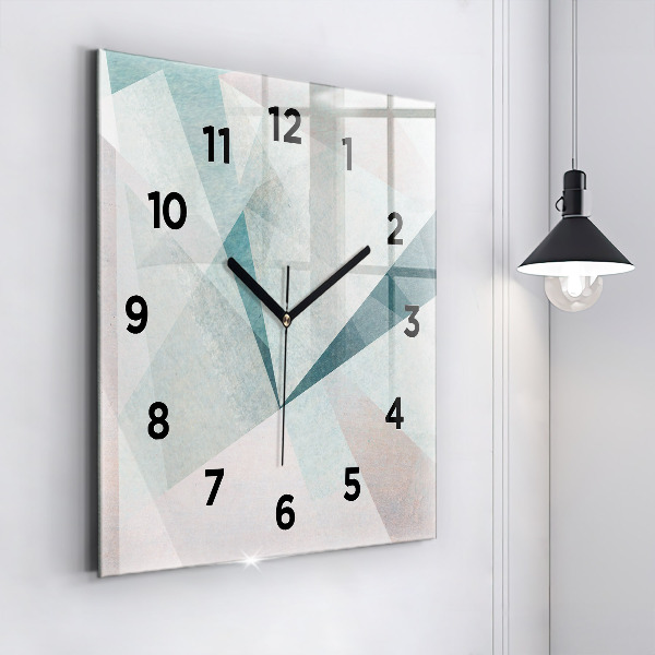 Square glass wall clock Triangles Abstract Texture