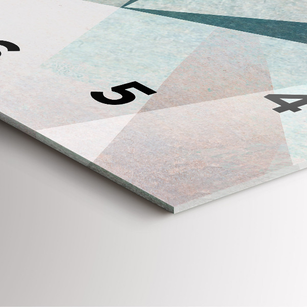 Square glass wall clock Triangles Abstract Texture