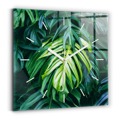 Square glass wall clock The Tropical Side of Nature
