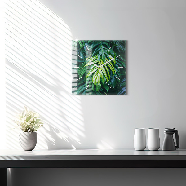 Square glass wall clock The Tropical Side of Nature