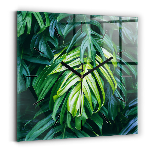 Square glass wall clock The Tropical Side of Nature