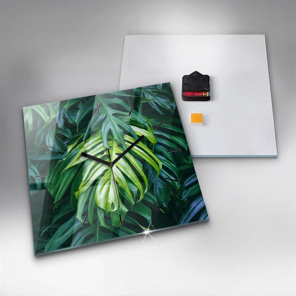 Square glass wall clock The Tropical Side of Nature