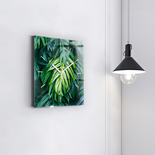 Square glass wall clock The Tropical Side of Nature