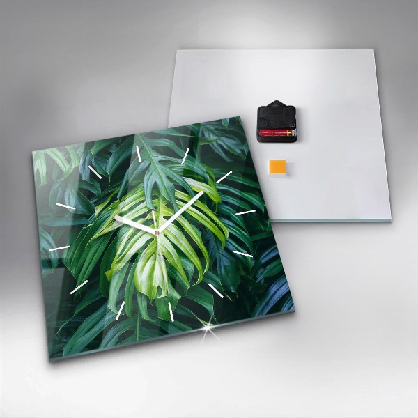 Square glass wall clock The Tropical Side of Nature