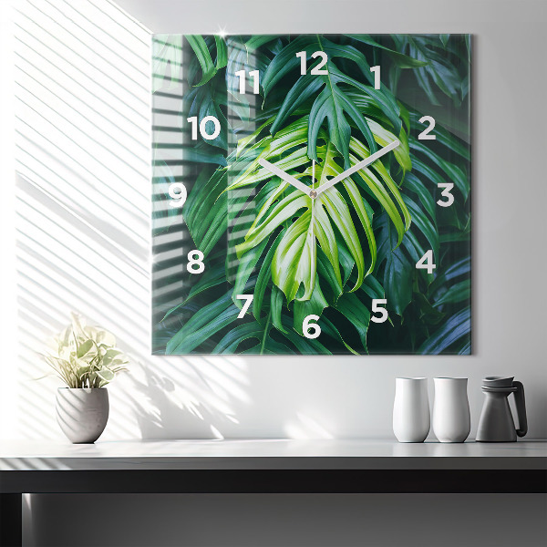 Square glass wall clock The Tropical Side of Nature