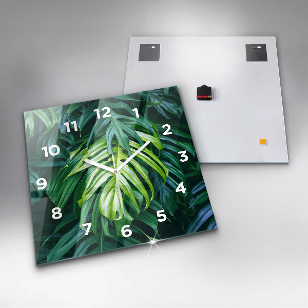 Square glass wall clock The Tropical Side of Nature