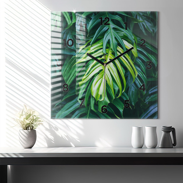 Square glass wall clock The Tropical Side of Nature