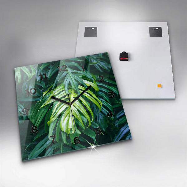 Square glass wall clock The Tropical Side of Nature