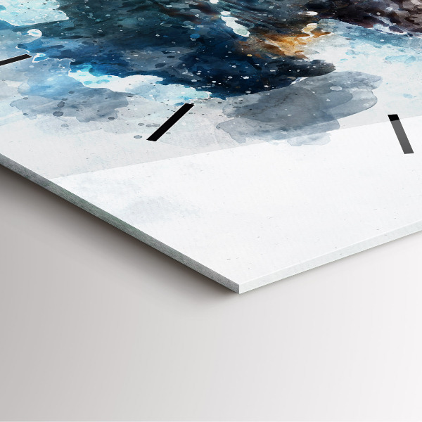 Square glass wall clock Abstract faces