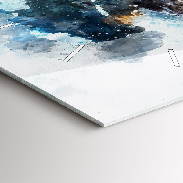 Square glass wall clock Abstract faces