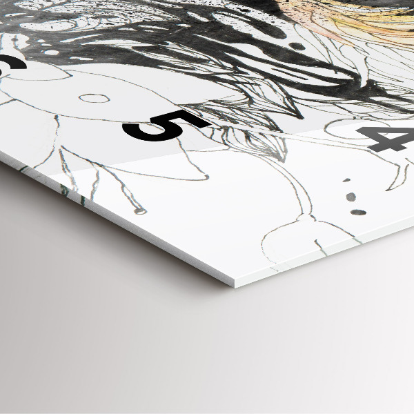 Square glass wall clock Abstract woman's face