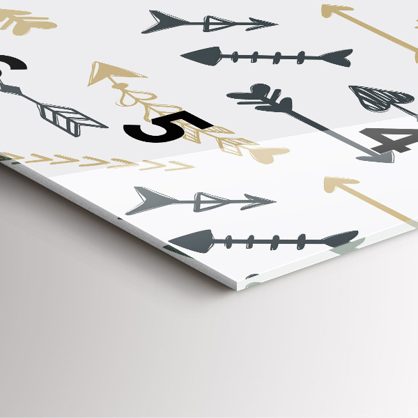 Square glass wall clock Geometric hipster pattern