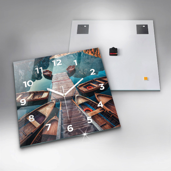 Square glass wall clock Pier and Lake