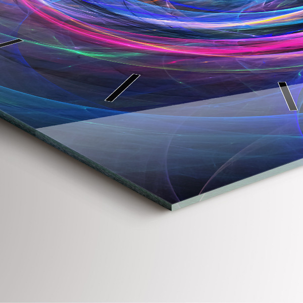 Square glass wall clock Colorful Fractal