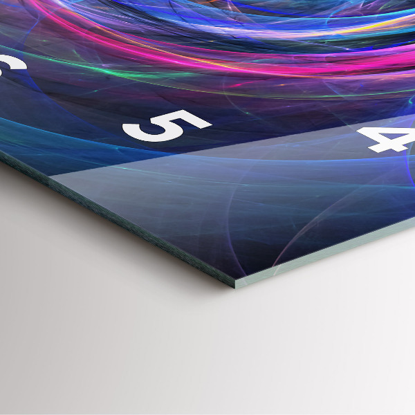 Square glass wall clock Colorful Fractal