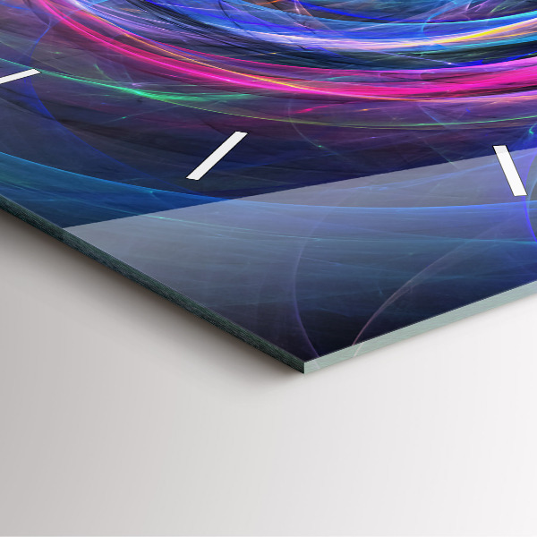 Square glass wall clock Colorful Fractal